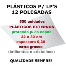 500 Plásticos 0,20 Extra Grosso P/ Capa De Lp Discos Vinil