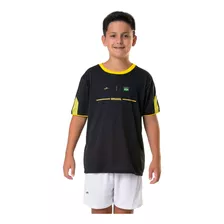 Camiseta Elite Brasil Logo Infantil - Preto E Amarelo