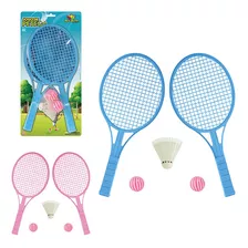 Jogo De Peteca Badminton Kit Com 2 Raquetes 2 Bola Infantil