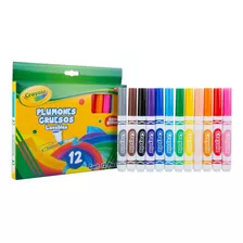 12 Plumones Gruesos Lavables Crayola