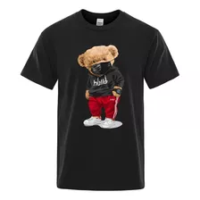 Camiseta Algodão Estampa Urso De Máscara Urso Ted