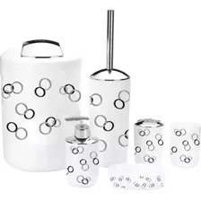 Set X6 Accesorios De Baño Plástico Kuchen Color Circulos