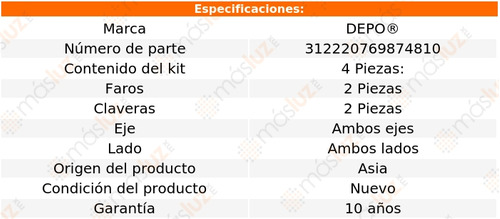 Paq Calaveras S/foco Y Faros Chevrolet Corsa 2008 Depo Foto 4