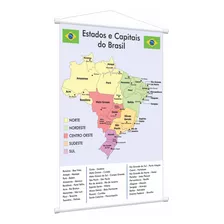 Mapa Banner Pedagógico Estados E Capitais Do Brasil Sil401