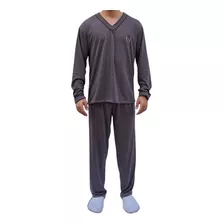 Pijama Longo Adulto Masculino Blusa Manga Comprida E Calça