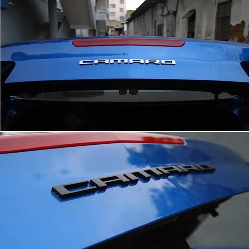 2 Emblemas Letras Chevrolet Camaro Negro 2015 2013 2011 2010 Foto 3
