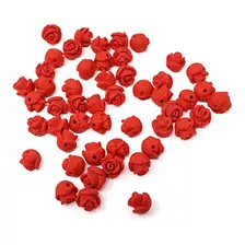 50 Piezas De Abalorios De Acrílico De 8mm Mini Rosas R...