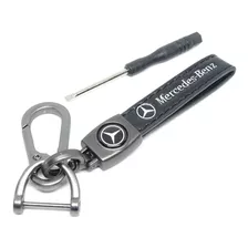 Llavero Elegante Exclusivo Logo Emblema Mercedes Benz Cuero 