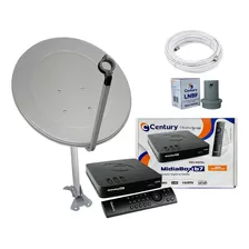 Kit Antena Parabólica Ku 60cm Midiabox Century B7 Cabo Lnbf