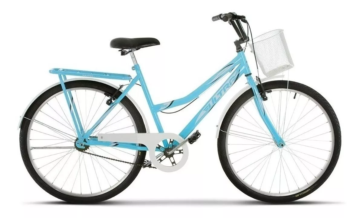 Bicicleta  Urbana Ultra Bikes Summer Tropical Aro 26 Freios V-brakes Cor Azul-bebê/branco