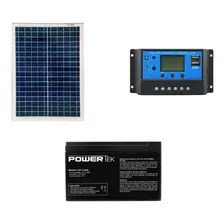 Painel Fotovoltaico 20w +bateria+controlador 10a