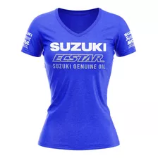 Blusa Camiseta Feminina Baby Look Suzuki Moto Gp Motogp