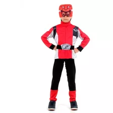 Fantasia Power Ranger Vermelho Longa