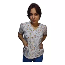 Pijama Cirúrgico Feminino Blusa Hospitalar Estampa Fada 