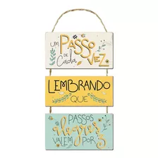 Placa Decorativa Em Mdf - Um Passo De Cada Vez... - 20x44cm