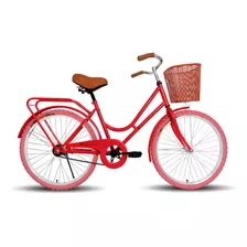 Bicicleta Urbana Femenina Black Panther Maja R26 1v Freno Contrapedal Color Rojo Con Pie De Apoyo