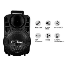 Bocina Robson Msa-8208 Portátil Con Bluetooth Negra 110v