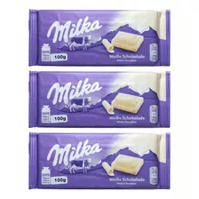 Kit Com 3 Barras De Chocolate Branco Alpino Milka 100g