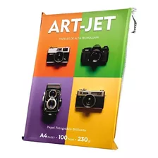Papel Glossy Foto Fotográfico A4 230gr X 100h Hojas Art-jet® Color Blanco