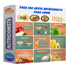 Pack Canva Nutrição Nutricionista Arquivo Editável 100 Artes