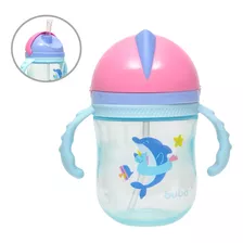 Copo Infantil Com Alça Removível Baleia Rosa 300ml- Buba