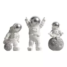3 Peças De Estatuetas De Astronauta Mergulhador De Resina