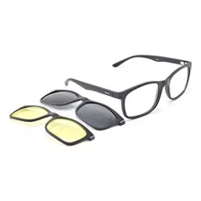 Armação Smart Oculos Grande Clipon Solar E Lente P Noite 950