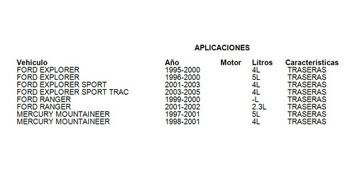 Balatas Traseras Ford Explorer Sport Trac 2003 4.0l Brembo Foto 3