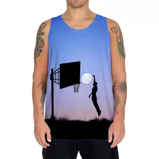 Camiseta Regata Basquete Quadra Cesta Lua