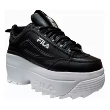 Fila Disruptor 2 Wedge Woven Para Dama Color Negro 