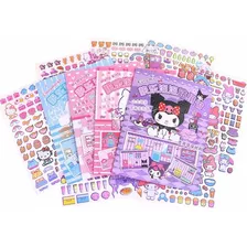 Kit Diy Cartela Adesivos 3d Casinha Kuromi 8 Ambiente Sanrio