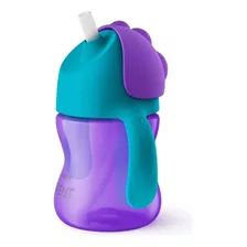 Copo Com Canudo Curvado Roxo E Verde 200ml Philips Avent