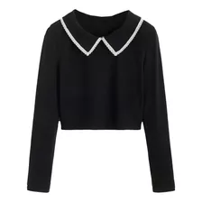 Blusa Merlina Wednesday Inspo Puntillas Goth Dark Kawaii