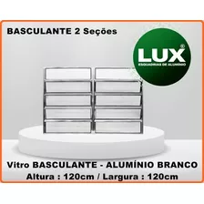 Vitro Basculante Alumínio Branco 120x120cm - C/ Vidros 3mm