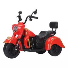 Moto Elétrica Grande Infantil Menino Menina 2 Baterias 6v Cor Vermelha