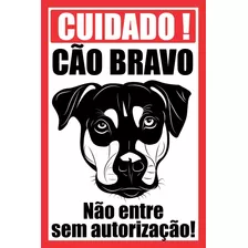 Placa Cuidado Cão Bravo Tamanho 20x30cm Alta Definição Mod13