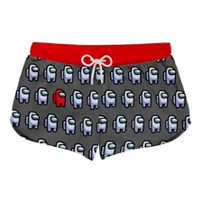 Short Praia Feminino Among Us Gamer Sobrevivência 0183