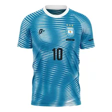 Camiseta Filtro Uv Argentina Azul Copa Torcedor Retrô