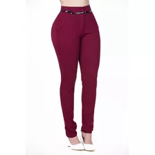 Pantalón Dama Moda Mujer Tiro Alto Vestir Levant Pompa Color