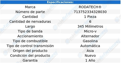 Banda Accesorios Micro-v Alternador 928 V8 5.0l Aut 89-94 Foto 2