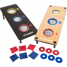 Juego De Lanzamiento 3 Hole De Madera , 2 En 1, Cornhole