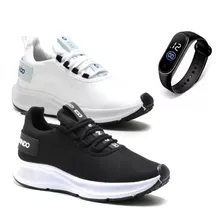 Kit 2 Pares Combo Tenis Masculino Esportivo Corrida + Brinde