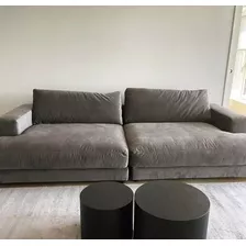 Sillón Sofá Aina 3 Cuerpos 200cm Tela Piel De Durazno