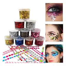10 Geles Con Glitter Para Maquillaje Artistico Makeup Strass