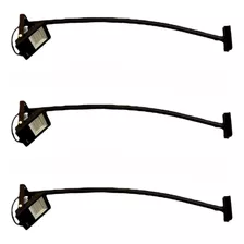 Kit 3 Suporte Braço Para Refletor Led Comum Curvado 60 Cm