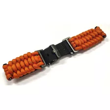 Pulseira De Paracord Laranja Victorinox Inox 21mm