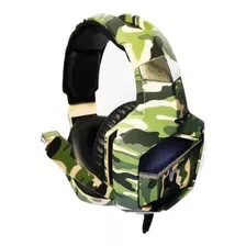 Fone De Ouvido Over-ear Gamer Infokit X Soldado Gh-x2700 Camuflado Com Luz Led