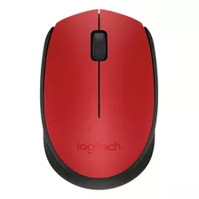 Mouse Inalámbrico Logitech M170 Rojo Y Negro