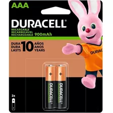 Pilha Recarregável Aaa Duracell Dx2400 900mah 2 Unidades