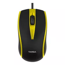 Mouse Óptico Usb Com Fio 1200 Dpi Targa M50 Amarelo